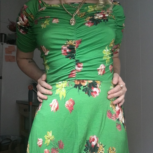 Green Floral Dress - Picture 4 of 5